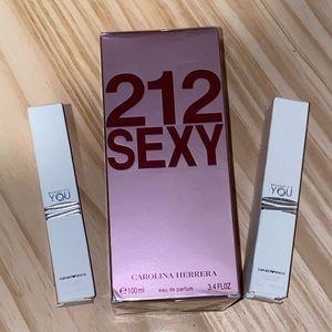 3 NEW BOXES 1 CAROLINA HERRERA 2 GEORGIO ARMANI EMPORIO ARMAMI ROLLERBALLS
